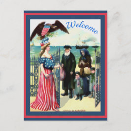 Dam Liberty Welcome Invandrare ändrade vintagen Vykort