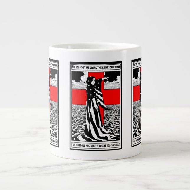 Dam Liberty WWI US Patriotic Poster 1918 Jumbo Mugg (Framsidan)