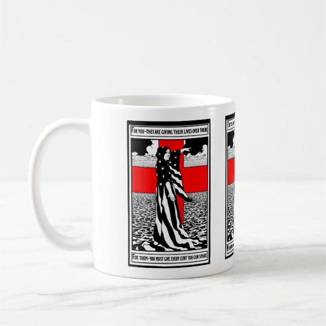 Dam Liberty WWI US Patriotic Poster 1918 Kaffemugg (Vänster)