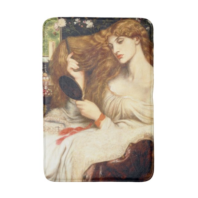 Dam Lilith (stenande skönhet med lång röd luft) Badrumsmatta (Framsidan (Vertikal))