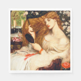 Dam Lilith (stenande skönhet med lång röd luft) Pappersservett