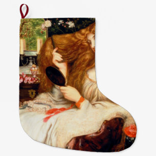 Dam Lilith (stenande skönhet med lång röd luft) Stor Julstrumpa