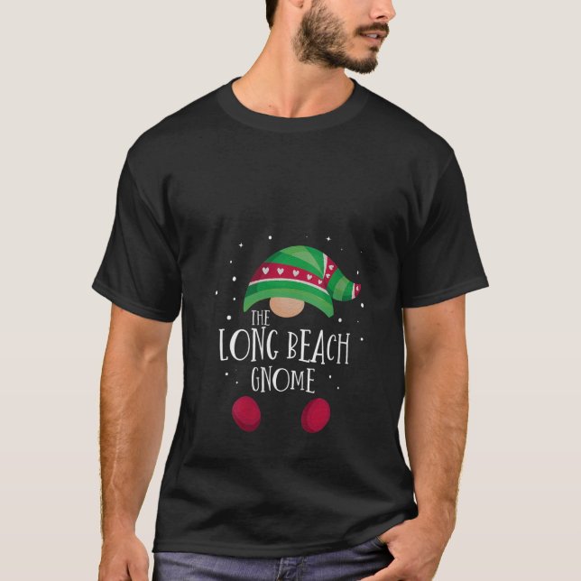 Dam Long Beach Gnome Familj Matchning Jul  T Shirt (Framsida)