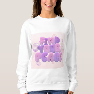 Dam Longsleeve Top Find Your Peace - Mysig Rosa T Shirt