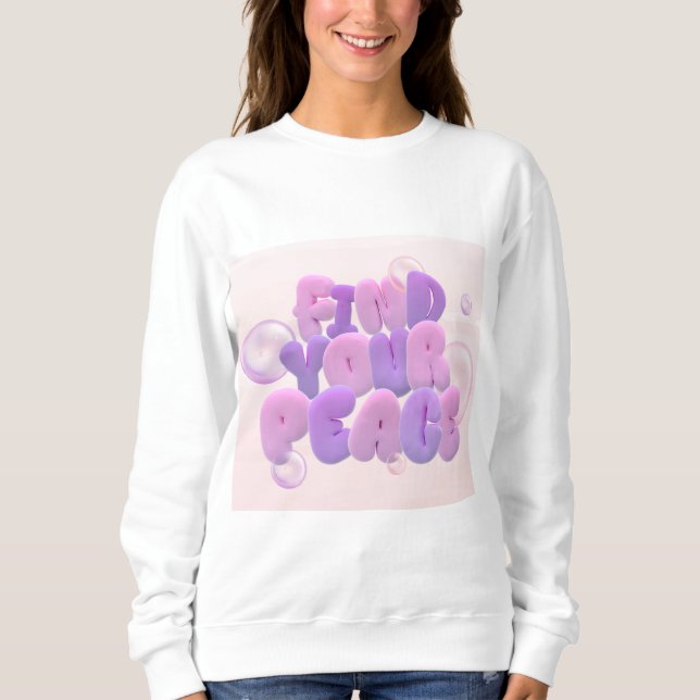 Dam Longsleeve Top Find Your Peace - Mysig Rosa T Shirt (Framsida)