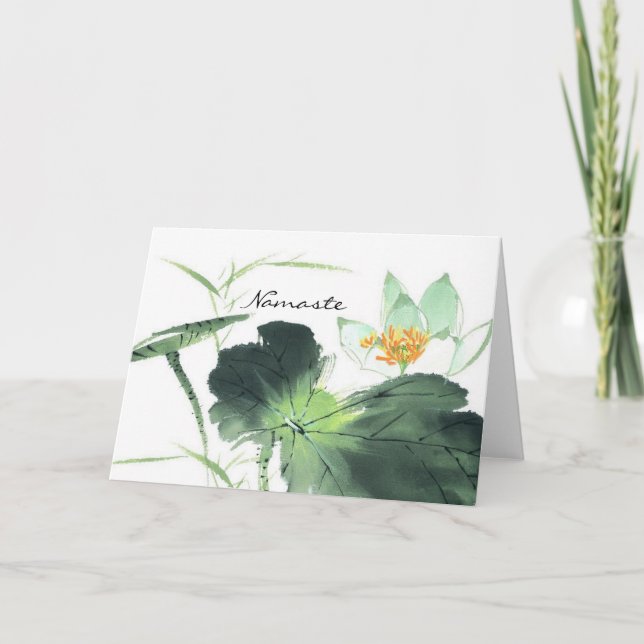 DAM LOTUS FRED l Kinesisk Pinselkonst Kort (Framsida)