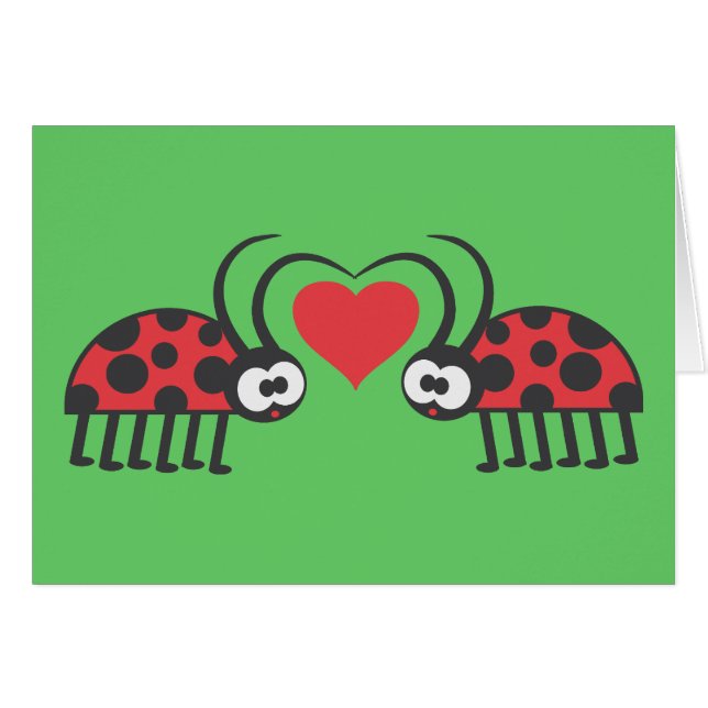 Dam Love birds Hälsningskort (Framsidan Horizontal)