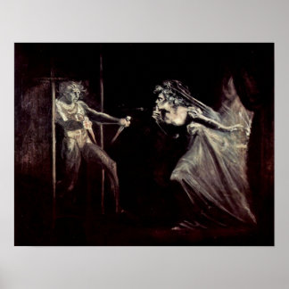 Dam Macbeth får daggningar av Henry Fuseli Poster