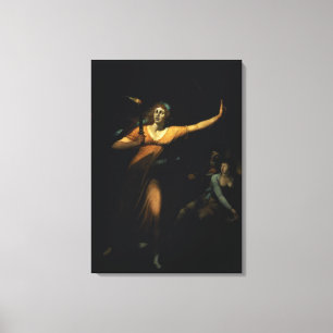 Dam Macbeth Sleepgång, 1783 (olja på arbetsyta) Canvastryck