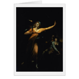 Dam Macbeth som Sleepwalking, 1783 (olja på Hälsningskort