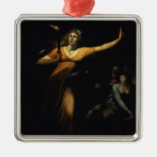 Dam Macbeth som Sleepwalking, 1783 (olja på Julgransprydnad Metall
