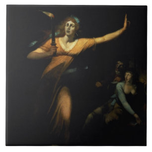 Dam Macbeth som Sleepwalking, 1783 (olja på Kakelplatta