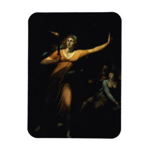 Dam Macbeth som Sleepwalking, 1783 (olja på Magnet