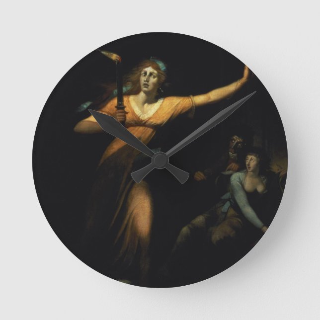 Dam Macbeth som Sleepwalking, 1783 (olja på Rund Klocka (Framsida)
