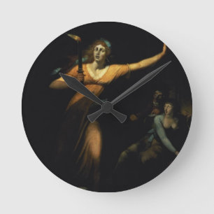 Dam Macbeth som Sleepwalking, 1783 (olja på Rund Klocka