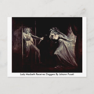 Dam Macbeth tar emot daggers av Johann Fuseli Vykort