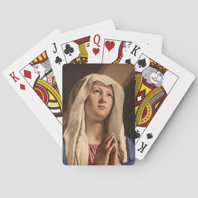 Dam Madonna Praying (Virgin Mary) (kristen konst) Casinokort (Baksidan)