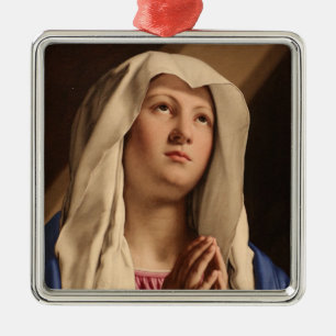 Dam Madonna Praying (Virgin Mary) (kristen konst) Julgransprydnad Metall