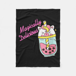 Dam Magiskt Goda Enhörning Boba Kawaii Bub Fleecefilt