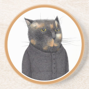 DAM MAID CAT Round Sandstone Underlägg