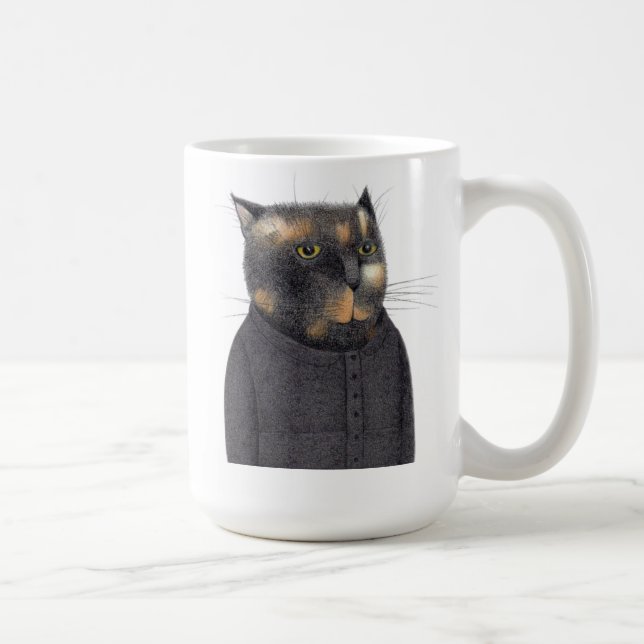 DAM MAID CAT Tall White Mugg (Höger)
