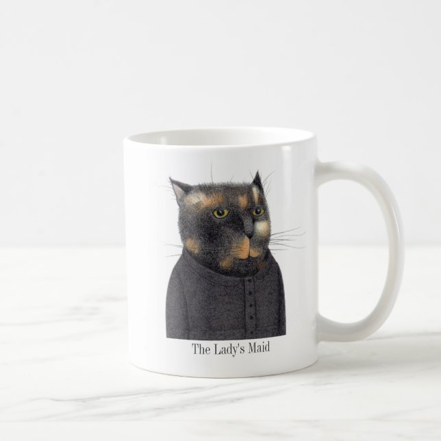 DAM MAID CAT White Mugg + Text (Höger)