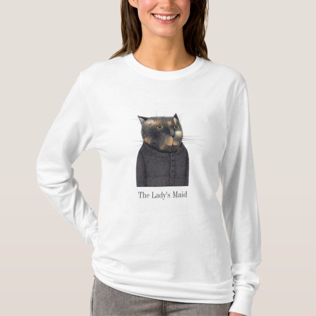 DAM MAID CAT Women's Långärmad T-Shirt (Framsida)