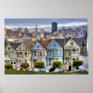 Dam målat i San Francisco California Poster