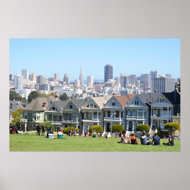Dam målat på Alamo Square San Francisco Poster (Framsidan)