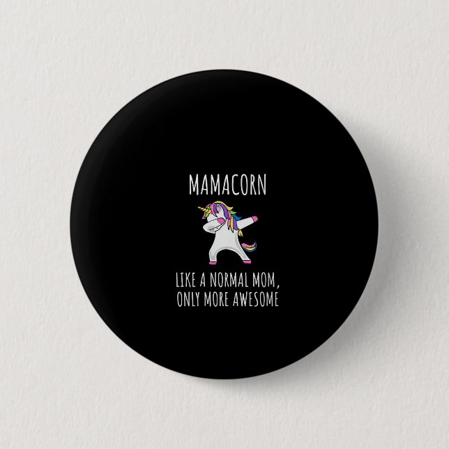 Dam Mamacorn Som En Mamma Endast Awesome Dabbing U Knapp (Framsida)