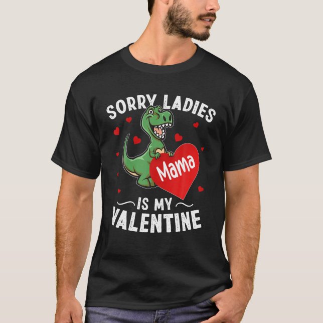 Dam Mamma är min Valentine Dinosaur Valenti T Shirt (Framsida)