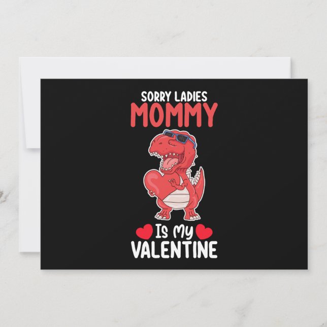 Dam Mamma är min Valentine T Rex Dinosaur Inbjudningar (Framsida)