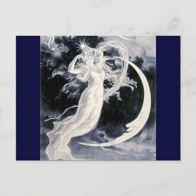 Dam Måne Stjärnor Vykort (Framsida)