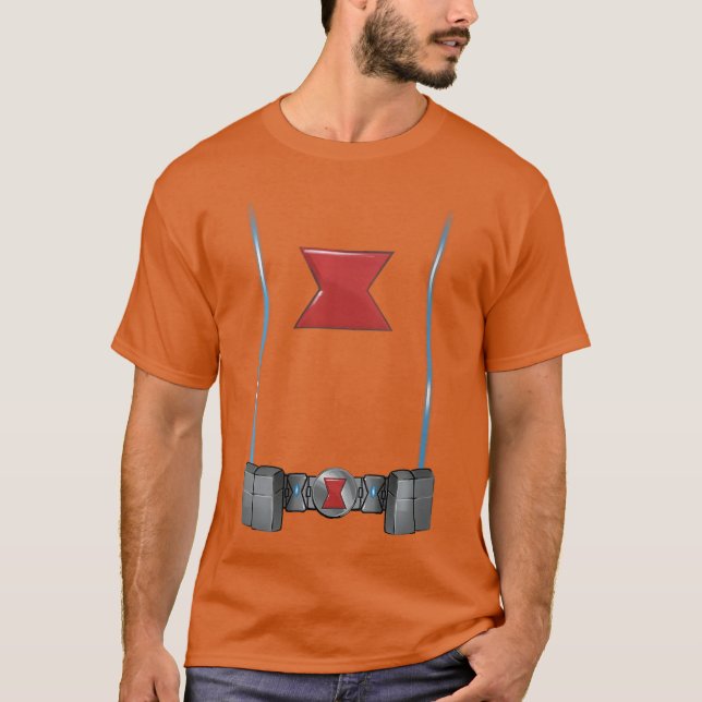 Dam Marvel Comics Avengers Halloween Svart Änka T Shirt (Framsida)