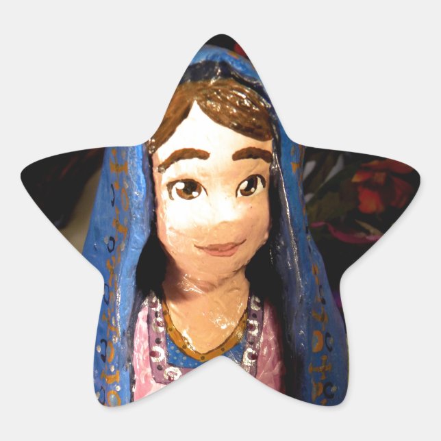 Dam Mary I Stjärnformat Klistermärke (Framsida)