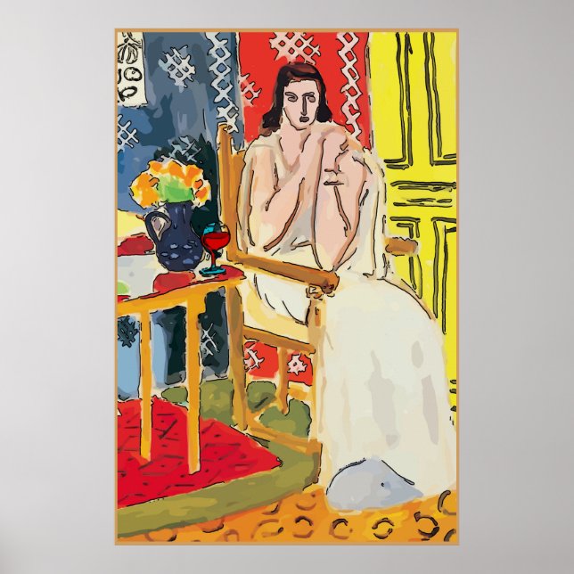 Dam Matisse med Brandy Glass Poster (Framsidan)