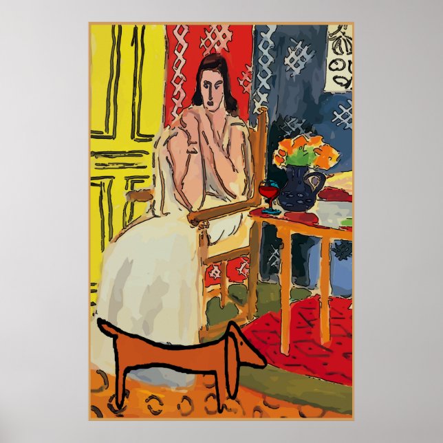 Dam Matisse med Dachshund Poster (Framsidan)