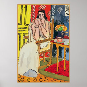 Dam Matisse med Orange Kaffe Kopp Poster