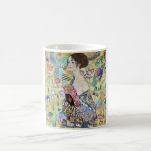 Dam med A Fläkt, Gustav Klimt Kaffemugg