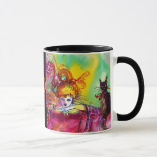 DAM MED BLACK CAT/Venetian Masqueraad Mugg