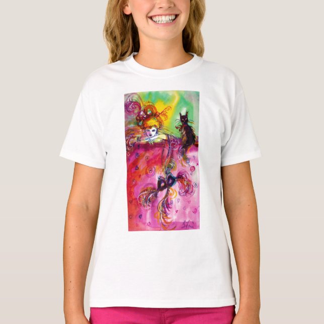 DAM MED BLACK CAT/Venetian Masqueraad Tee (Framsida)