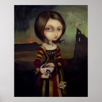 Dam med Bosch Egg lowbrow gothic Art Print