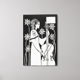 Dam med Cello, från "Le Morte d'Arthur"(litho) Canvastryck