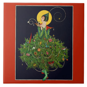 DAM MED CHRISTMAS GIFTS ART DECO BEAUTY MODE KAKELPLATTA