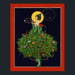 DAM MED CHRISTMAS GIFTS ART DECO BEAUTY MODE POSTER<br><div class="desc">Fransk Art Deco illustration 1914., </div>