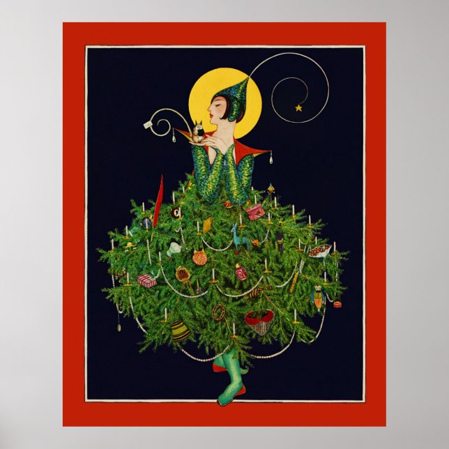 DAM MED CHRISTMAS GIFTS ART DECO BEAUTY MODE POSTER (Framsidan)