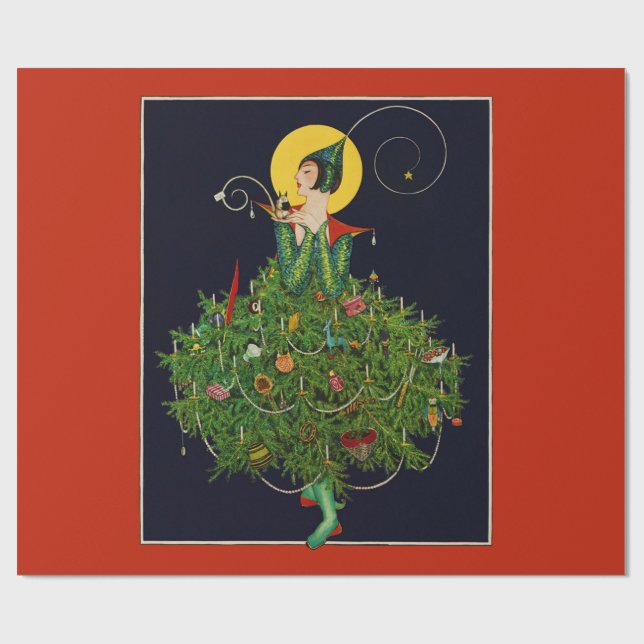 DAM MED CHRISTMAS GIFTS ART DECO BEAUTY MODE PRESENTPAPPER (Platt)