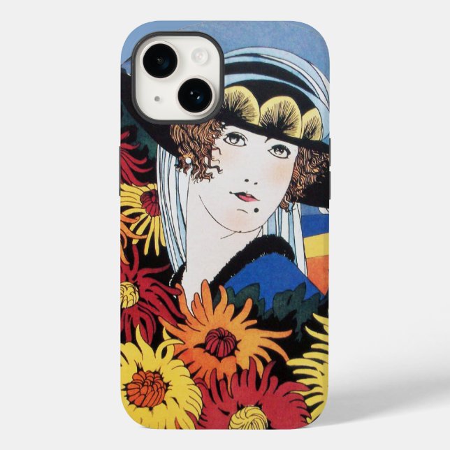 Dam med Chrysanthemum Flowers ,Black (Baksida)