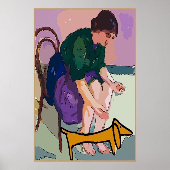 Dam med Dachshund Poster (Framsidan)
