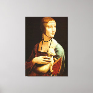 Dam med en Ermin,leonardo da Vinci Canvastryck